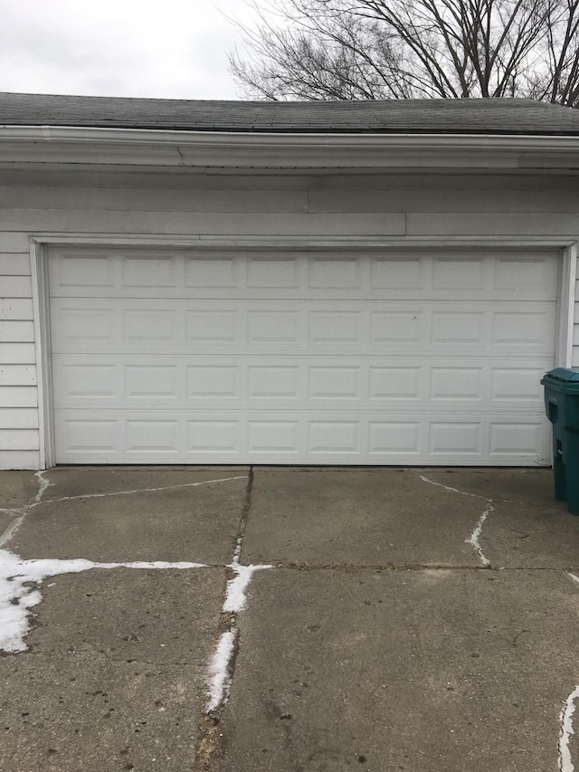 view of garage