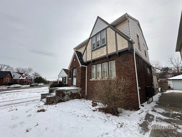 view of snow covered exterior