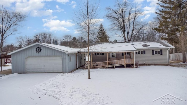 single story home featuring a garage