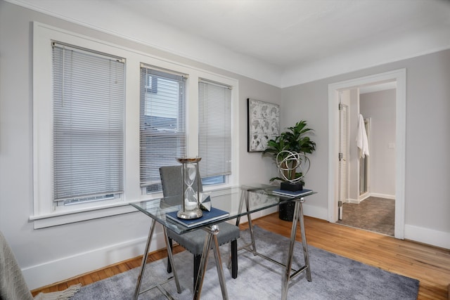 office with hardwood / wood-style floors