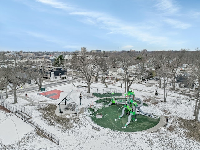 view of snowy aerial view