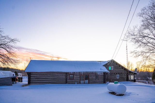 view of snowy exterior