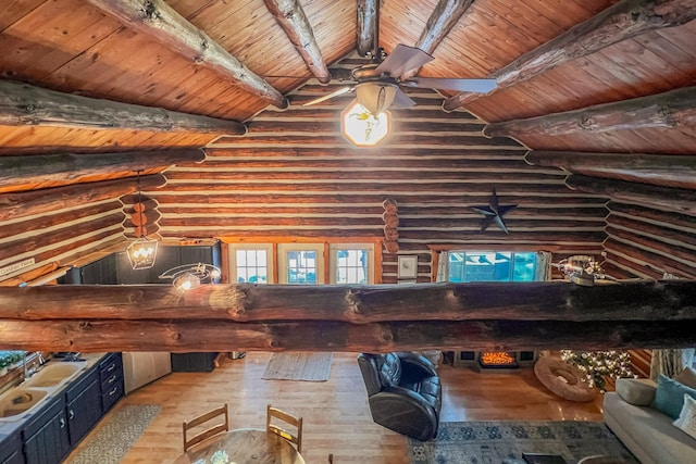 view of unfinished attic