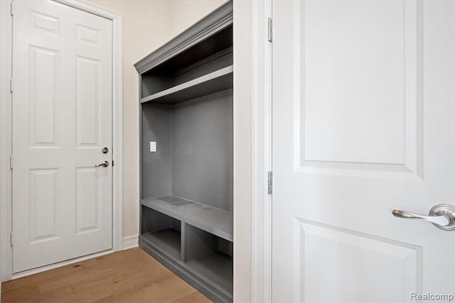 mudroom featuring light hardwood / wood-style floors