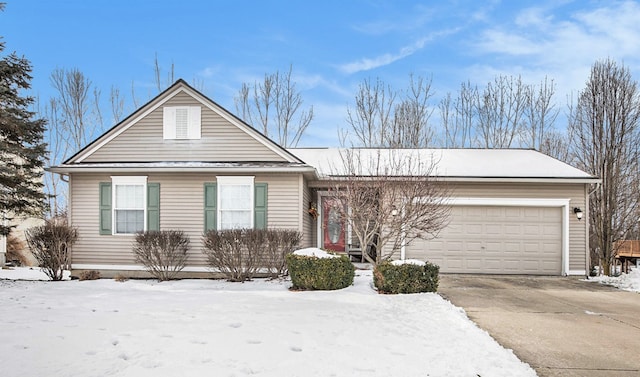 view of front of house with a garage