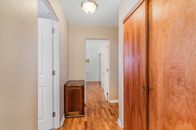 hall featuring light hardwood / wood-style floors