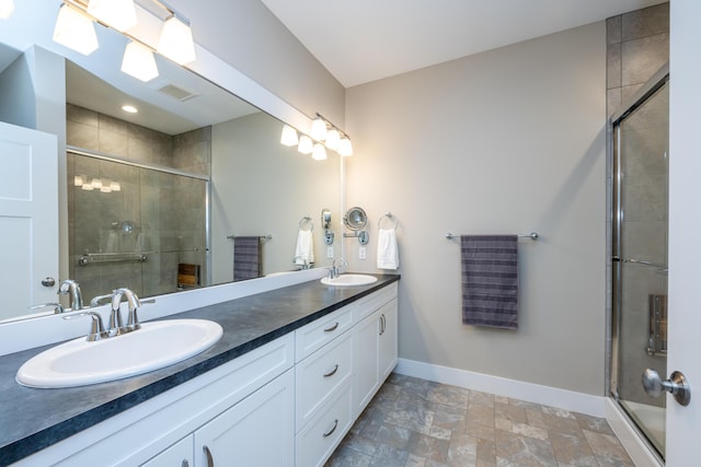3774 Bungalow Path Unit 32, Saint Joseph, MI 49085 - bathroom with vanity and a shower with shower door