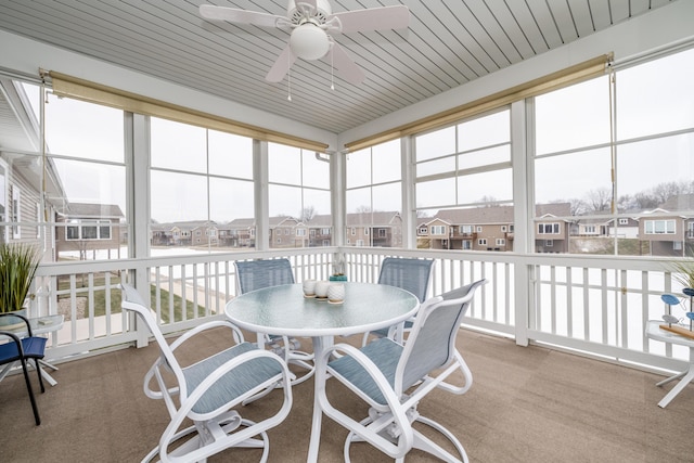 3774 Bungalow Path Unit 32, Saint Joseph, MI 49085 - sunroom featuring ceiling fan