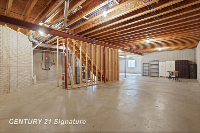 100 Tuscany Cir, Saginaw, MI 48603 - basement with brick wall