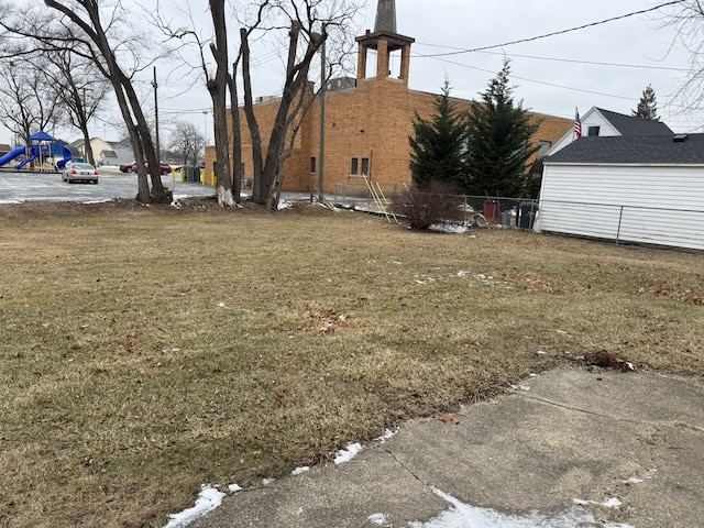 view of yard with fence