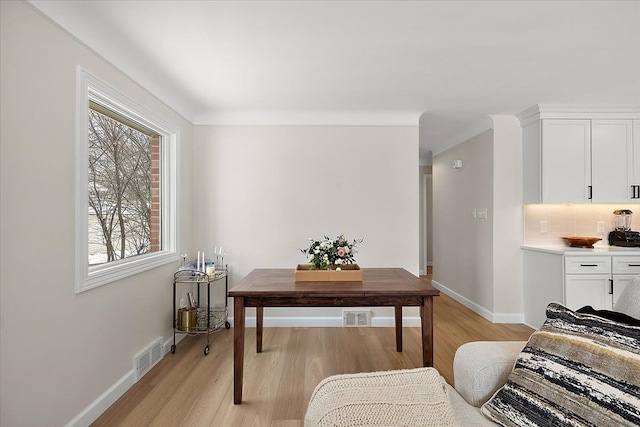 home office featuring light wood-type flooring