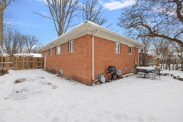 view of snowy exterior