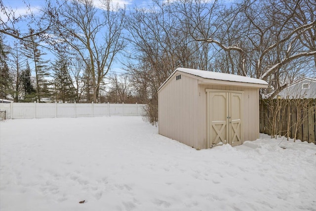 view of snow covered structure