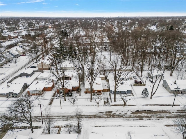 view of snowy aerial view