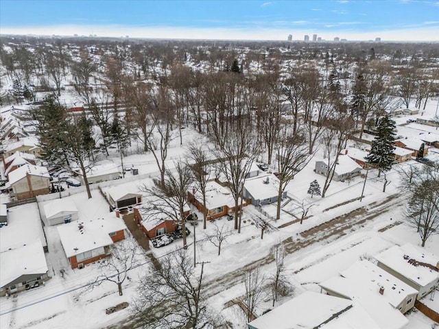 view of snowy aerial view