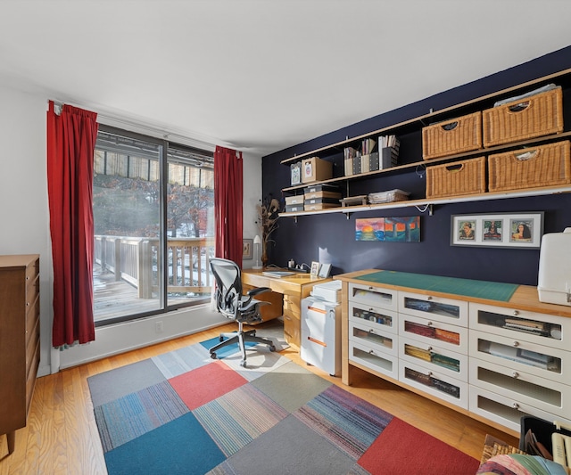 office featuring light wood-type flooring