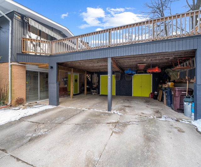 view of garage