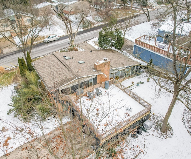 view of snowy aerial view