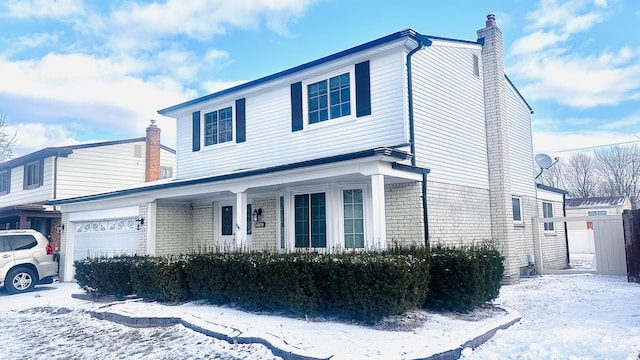 view of front facade with a garage