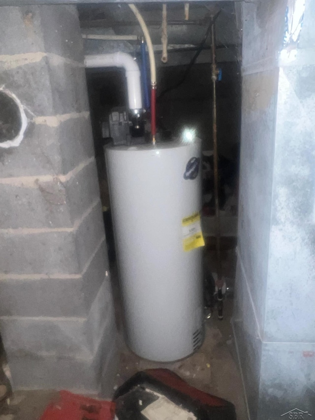 utilities featuring gas water heater