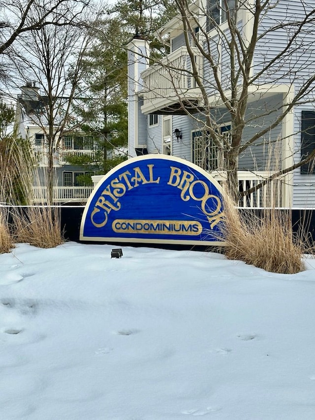 view of community sign