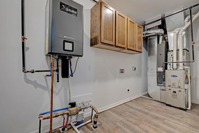 interior space with tankless water heater