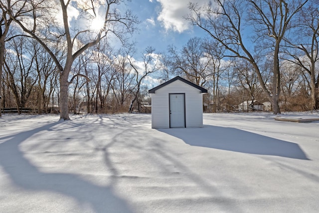 view of snow covered structure