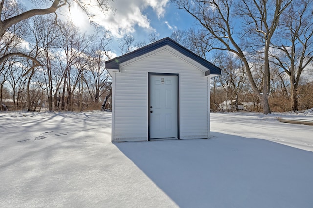 view of snow covered structure