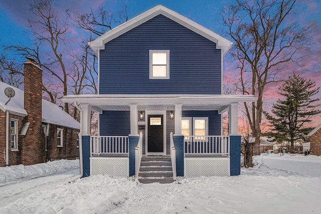 view of front of property with a porch