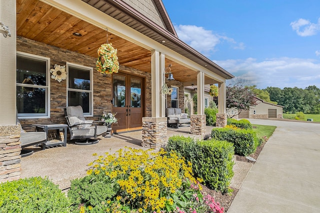 view of patio featuring covered porch