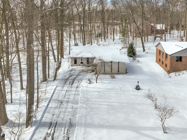 view of snowy aerial view