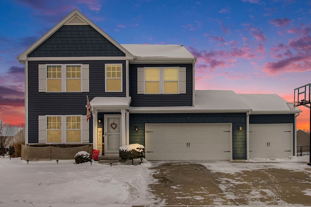 view of front of home with an attached garage