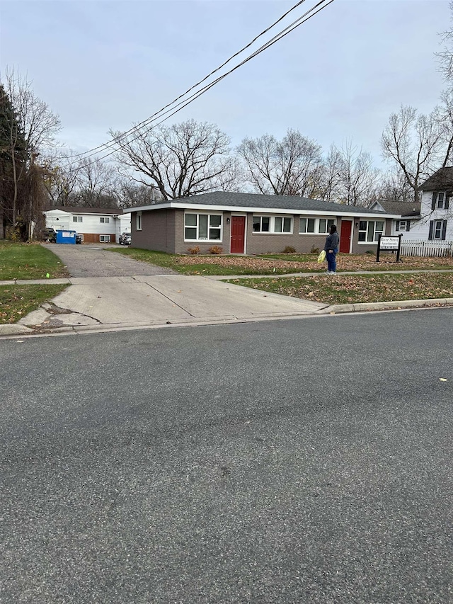 view of single story home