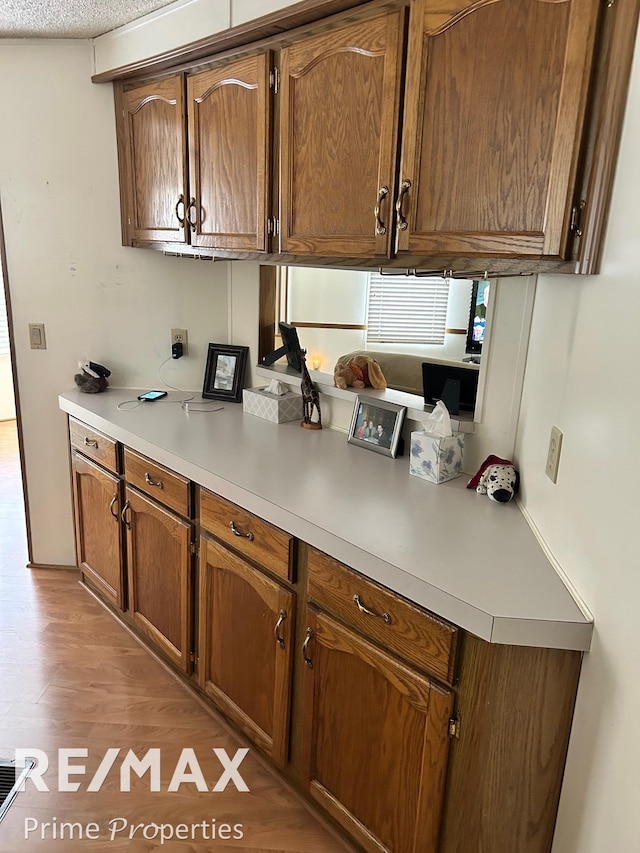 kitchen with light wood-type flooring