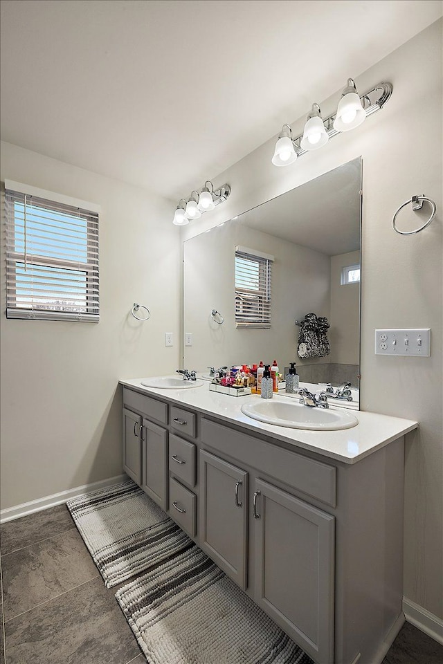 bathroom featuring a healthy amount of sunlight and vanity