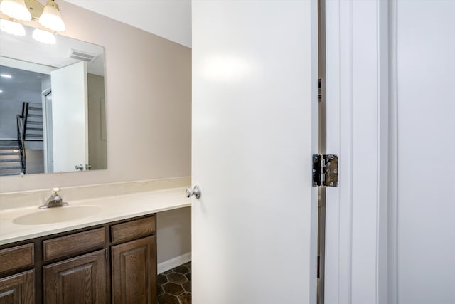 bathroom featuring vanity and tile patterned floors