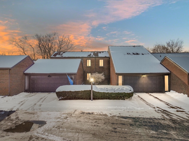 view of front of home with a garage