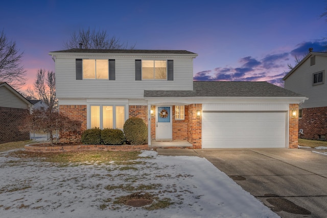 view of property with a garage