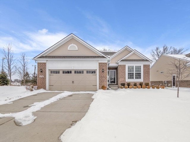 view of front of house with a garage