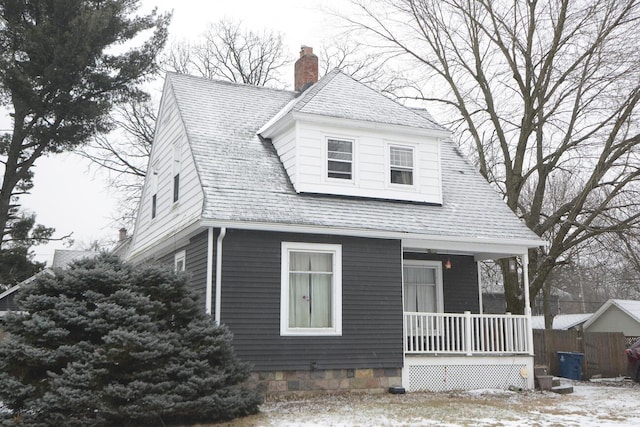 view of front of home featuring covered porch