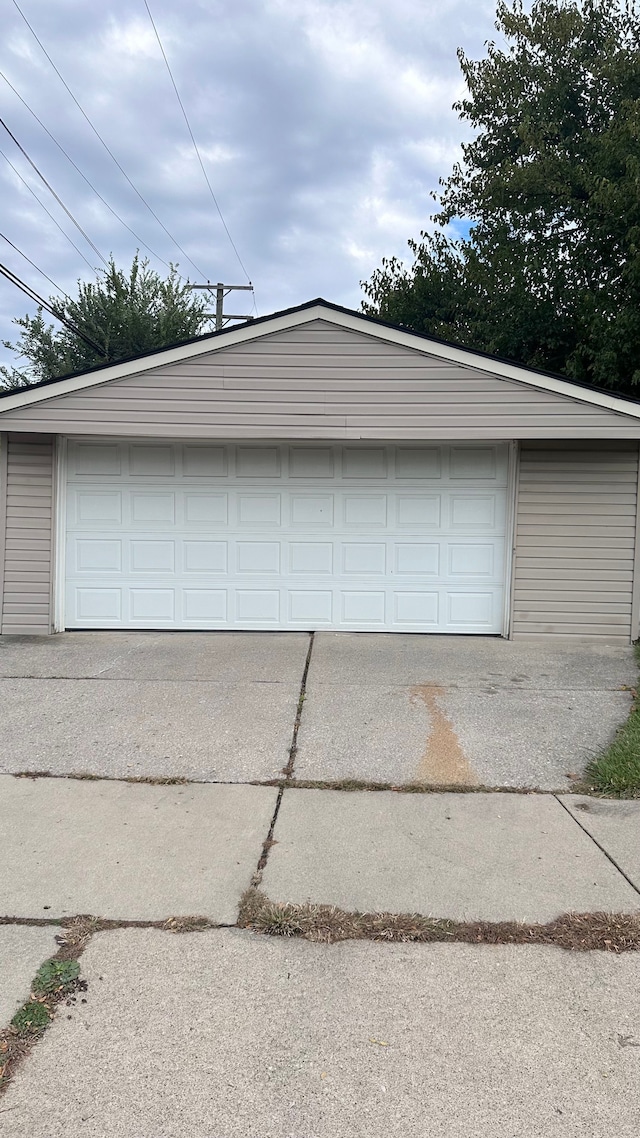 view of garage