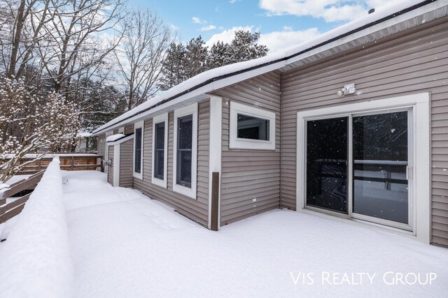 view of snowy exterior
