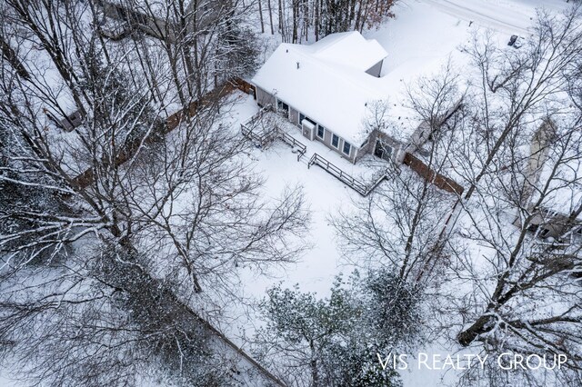 view of snowy aerial view