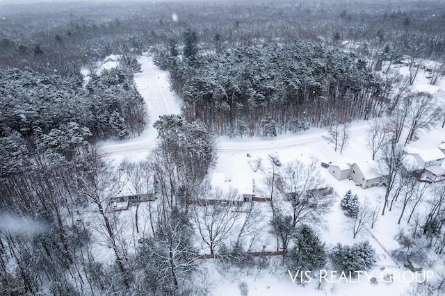 view of snowy aerial view