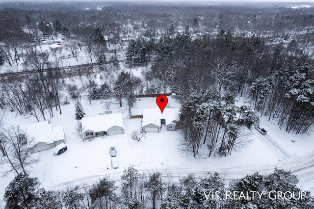 view of snowy aerial view