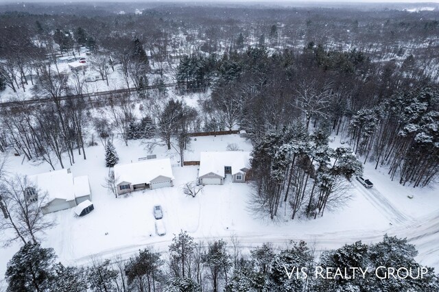 view of snowy aerial view