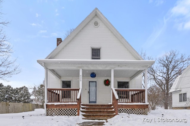 view of front of house with covered porch