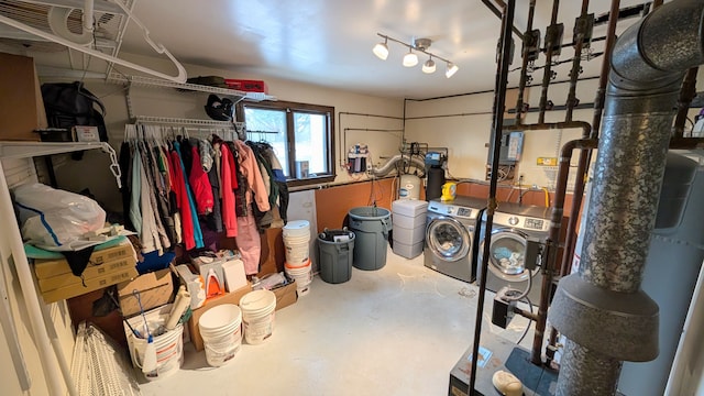 interior space featuring washer and dryer