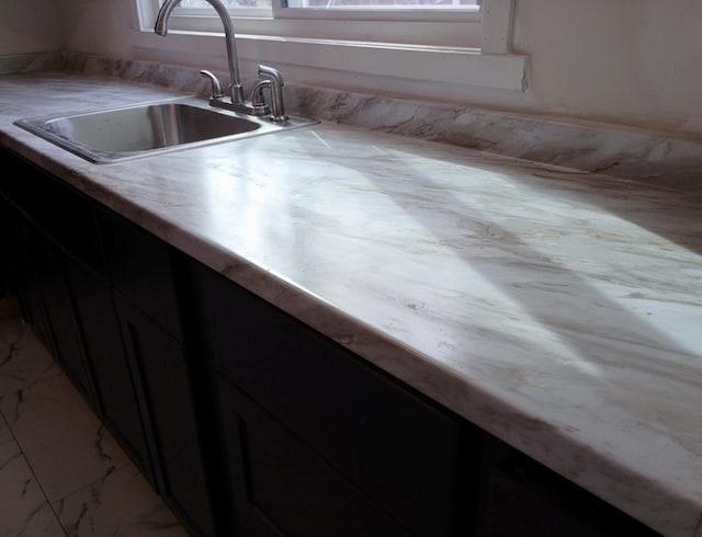 interior space with sink and a wealth of natural light