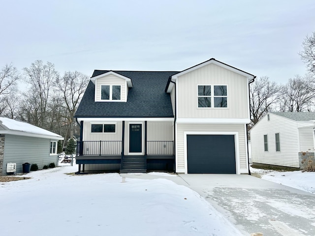 view of front of home with a garage